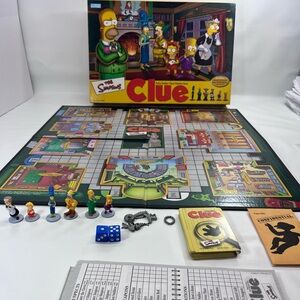 Hasbro Simpsons Clue 2nd Edition Board Game Parker Brothers 2002 Good Condition